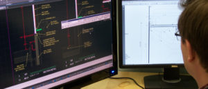 Worker looking at CADD software