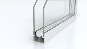 aluminum profile and insulated glass(3D rendering)