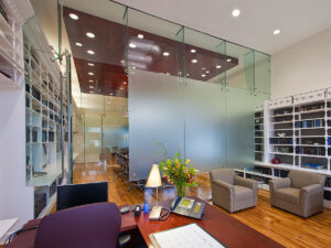 Acid-etched glass, a type of glass