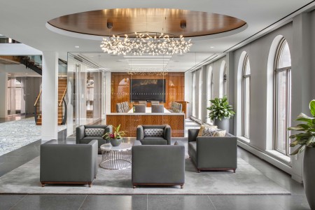 Confidential Non-Profit Lounge in Baltimore with Glass Partitions Installed by KGa